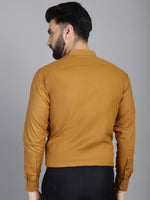 Thumbnail for Indian Needle Men's Cotton Solid Formal Shirt - Mustard - Distacart