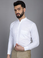 Thumbnail for Indian Needle Men's Cotton Solid Formal Shirt - White - Distacart