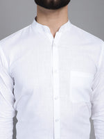 Thumbnail for Indian Needle Men's Cotton Solid Formal Shirt - White - Distacart
