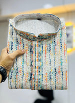 Thumbnail for Prazu Fashion Off White Rayon Lucknowi Work Kurta