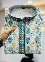 Thumbnail for Prazu Fashion Off White Rayon Lucknowi Work Kurta