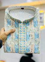 Thumbnail for Prazu Fashion Off White Rayon Lucknowi Work Kurta