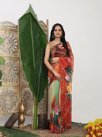 Thumbnail for Shivam Fabrics Multi Color Georgette Fabric Printed Saree