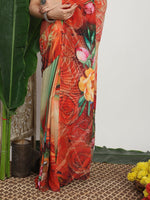 Thumbnail for Shivam Fabrics Multi Color Georgette Fabric Printed Saree