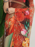 Thumbnail for Shivam Fabrics Multi Color Georgette Fabric Printed Saree