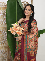 Thumbnail for Shivam Fabrics Pink Tussar Silk Fabric Printed Saree