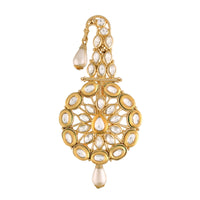 Thumbnail for Gold Plated Traditional Kundan Safa Kalangi Brooch for Groom/Men/Dulha Pagadi - Wahe Jewels