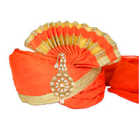 Thumbnail for Gold Plated Traditional Kundan Safa Kalangi Brooch for Groom/Men/Dulha Pagadi - Wahe Jewels