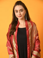 Thumbnail for Myshka Women's Black Solid Anarkali Party Kurta Set With Printed Dupatta - Distacart