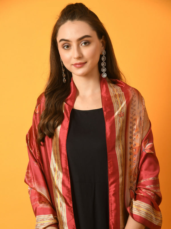 Myshka Women's Black Solid Anarkali Party Kurta Set With Printed Dupatta - Distacart