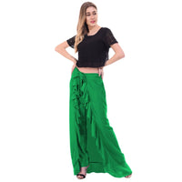Thumbnail for Asmaani Green Color Plain Ruffle Palazzo