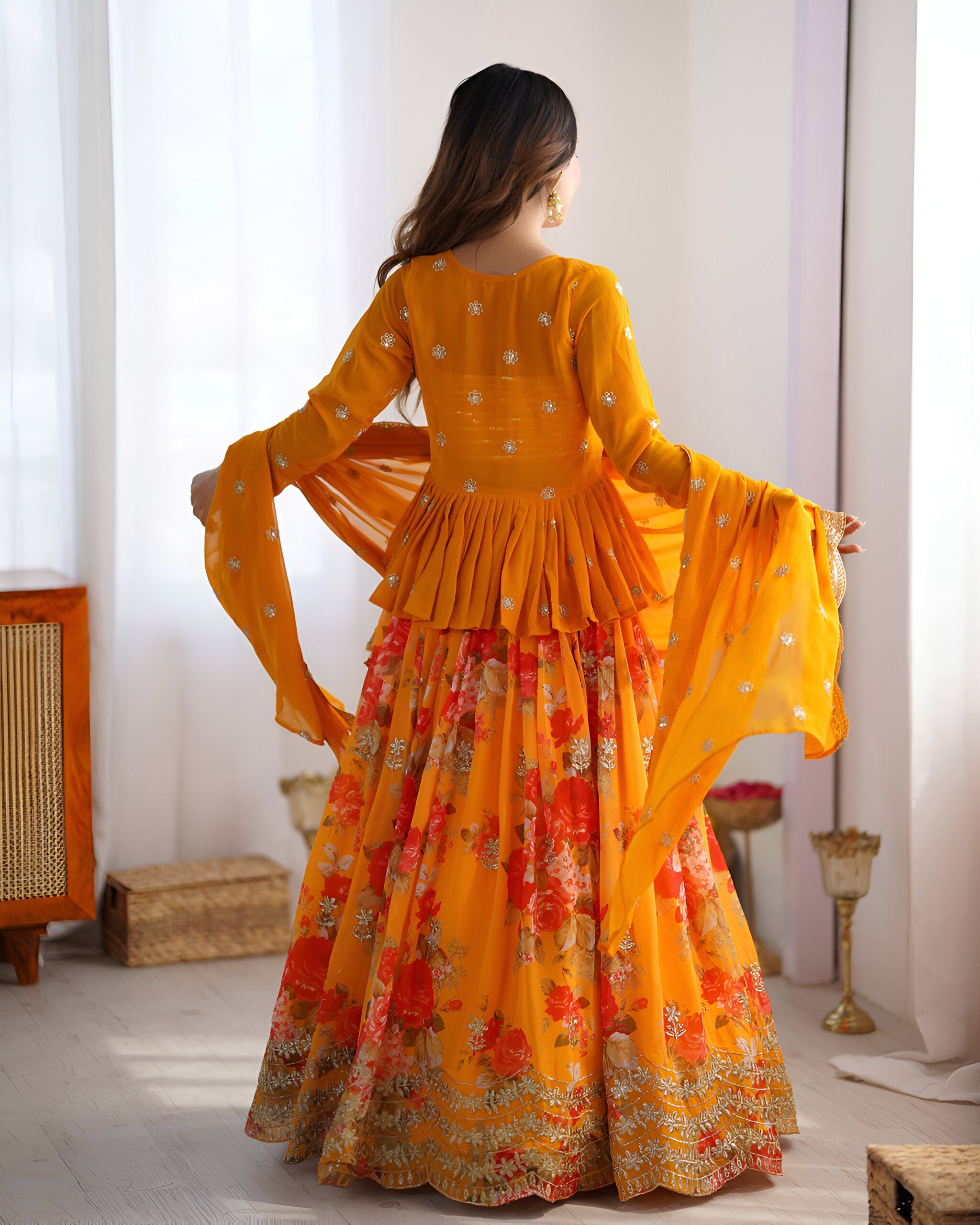 Lehenga Mart Designer Bollywood Style Wedding Lehenga Choli - Yellow - Distacart