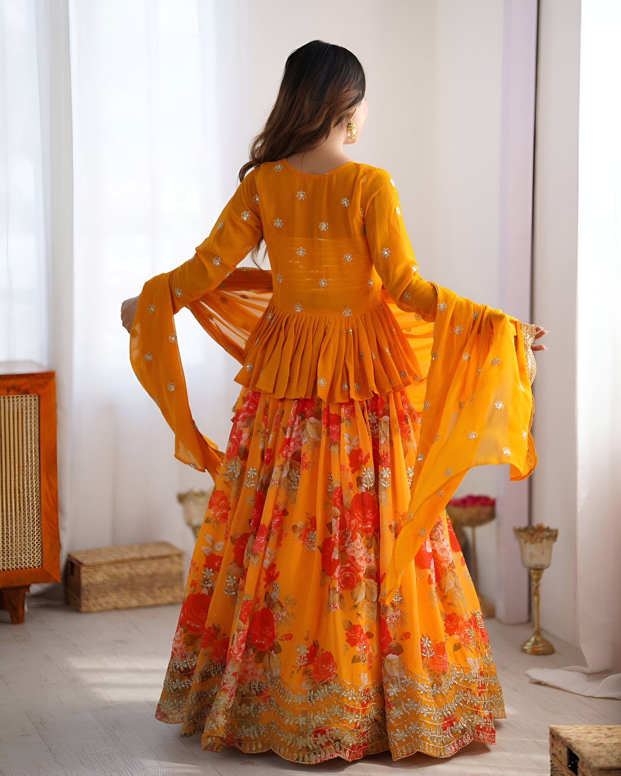 Lehenga Mart Designer Bollywood Style Wedding Lehenga Choli - Yellow