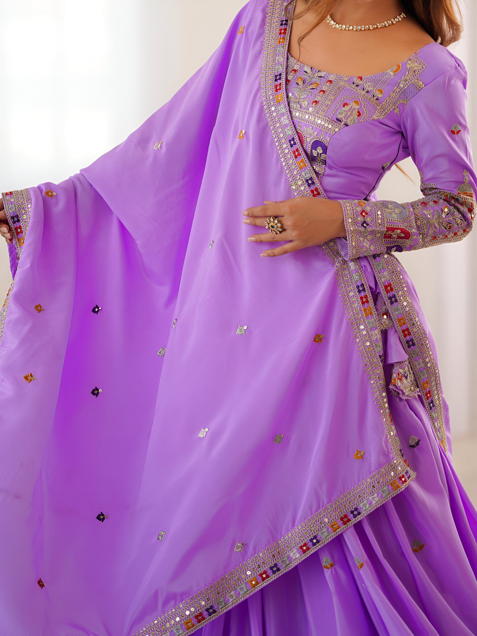 Lehenga Mart Designer Bollywood Style Wedding Wear Lehenga Choli - Lavender - Distacart