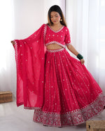 Thumbnail for Lehenga Mart Designer Bollywood Style Wedding Wear Lehenga Choli - Pink - Distacart