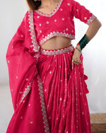 Thumbnail for Lehenga Mart Designer Bollywood Style Wedding Wear Lehenga Choli - Pink - Distacart