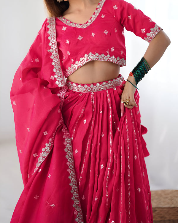 Lehenga Mart Designer Bollywood Style Wedding Wear Lehenga Choli - Pink - Distacart