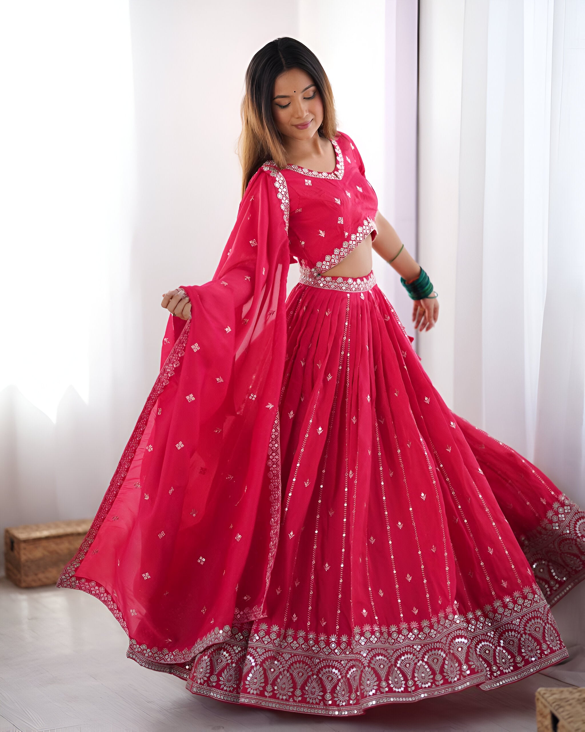 Lehenga Mart Designer Bollywood Style Wedding Wear Lehenga Choli - Pink - Distacart