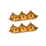 Thumbnail for Sri Rudra Fiber Gold Kumkum Haldi Chandan Tray (SR 01962) - Distacart
