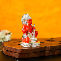 Thumbnail for Sri Rudra Hanuman Silver Plated Orange 3 Inch SR03193