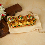 Thumbnail for Sri Rudra Fiber Gold Kumkum Haldi Chandan Tray (SR 01962) - Distacart