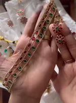 Thumbnail for Jewel City Traditional Handcrafted Gold-Plated Red & Green Stone Choker Necklace Set – Ethnic Jewelry