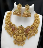 Thumbnail for Jewel City Bridal Lakshmi Temple Necklace Set – Gold-Plated Ethnic Jewelry with Jhumka Earrings