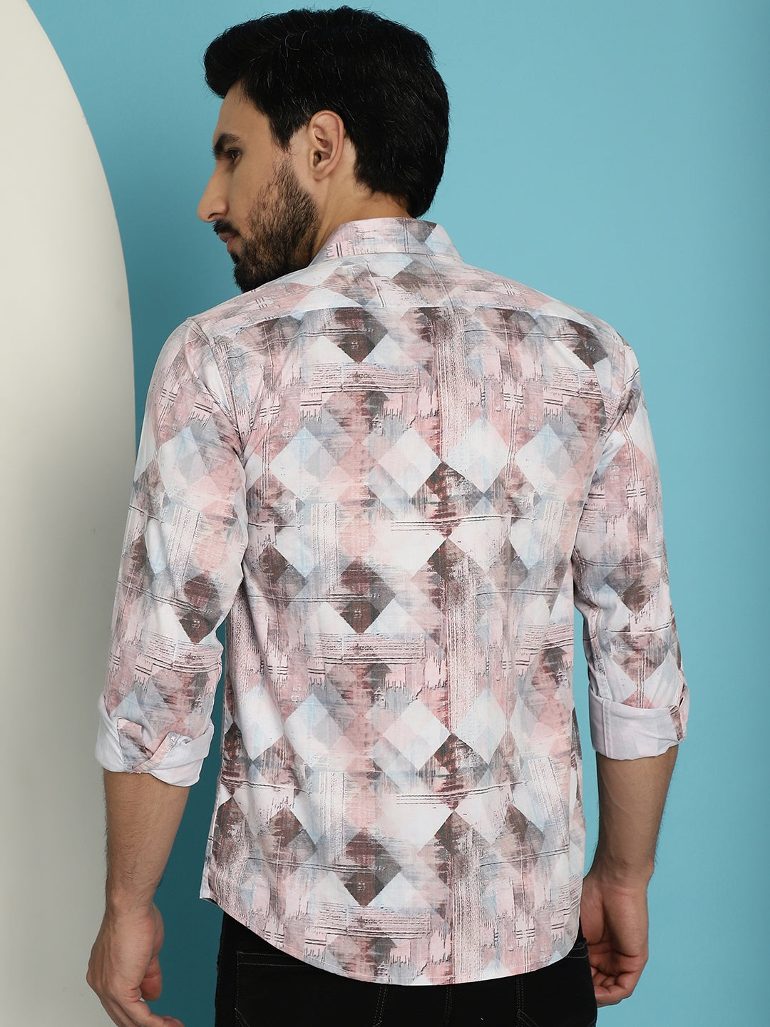 Indian Needle Men's Printed Casual Shirt - Coffee - Distacart