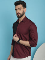 Thumbnail for Indian Needle Men's Premium Cotton Satin Casual Shirt - Wine - Distacart