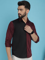 Thumbnail for Indian Needle Men's Premium Cotton Satin Casual Shirt - Wine - Distacart