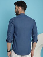 Thumbnail for Indian Needle Men's Denim Casual Shirt - Blue - Distacart