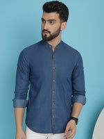 Thumbnail for Indian Needle Men's Denim Casual Shirt - Blue - Distacart