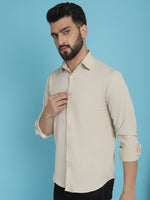 Thumbnail for Indian Needle Men's Striped Casual Shirt - Cream - Distacart