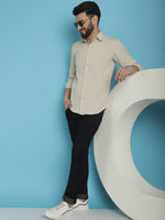 Thumbnail for Indian Needle Men's Striped Casual Shirt - Cream - Distacart