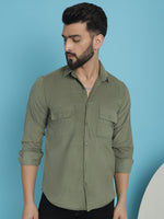 Thumbnail for Indian Needle Men's Standard Corduroy Cotton Shirt - Pista - Distacart