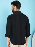 Thumbnail for Indian Needle Men's Self Design Casual Shirt - Black - Distacart