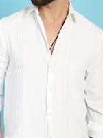 Thumbnail for Indian Needle Men's Self Design Casual Shirt - White - Distacart