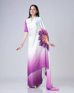 Thumbnail for Teeya Creation Purple Color Japan Satin Silk Digital Print Ready To Wear Saree - Distacart