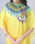 Thumbnail for Teeya Creation Yellow Color Japan Satin Silk Digital Print Ready To Wear Saree - Distacart