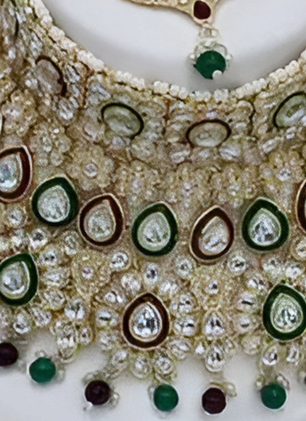 Jewel City Traditional Kundan Bridal Jewelry for Women Handcrafted Necklace with Earrings, Maang Tikka, Indian Wedding Jewellery Set