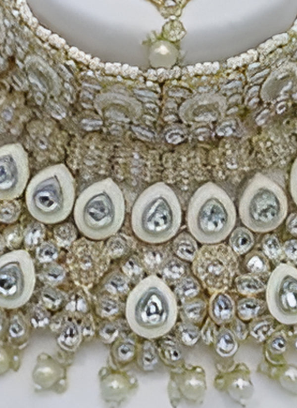 Jewel City Traditional Kundan Bridal Jewelry for Women Handcrafted Necklace with Earrings, Maang Tikka, Indian Wedding Jewellery Set