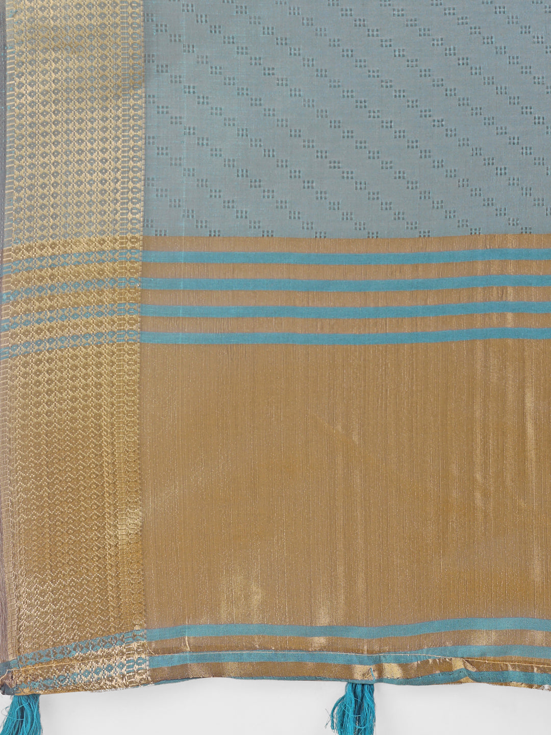 Astita Graceful Sea Green Organza Saree with Rich Golden Zari Border | Elegant Party Wear Saree with Blouse Piece - Distacart