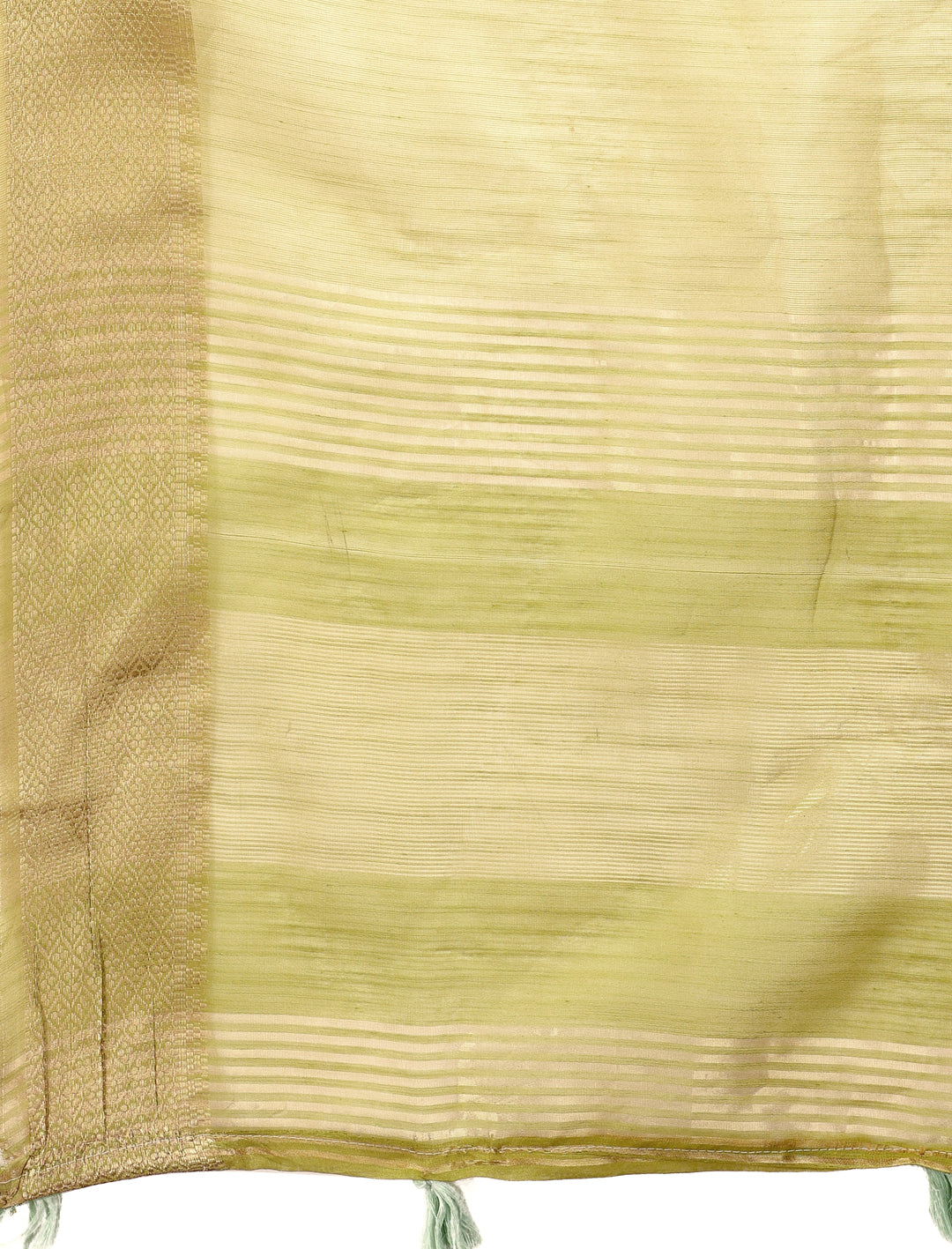Astita Elegant Mehndi Green Linen Saree with Golden Zari Border & Rich Pallu | Soft Drape | Festive & Office Wear - Distacart