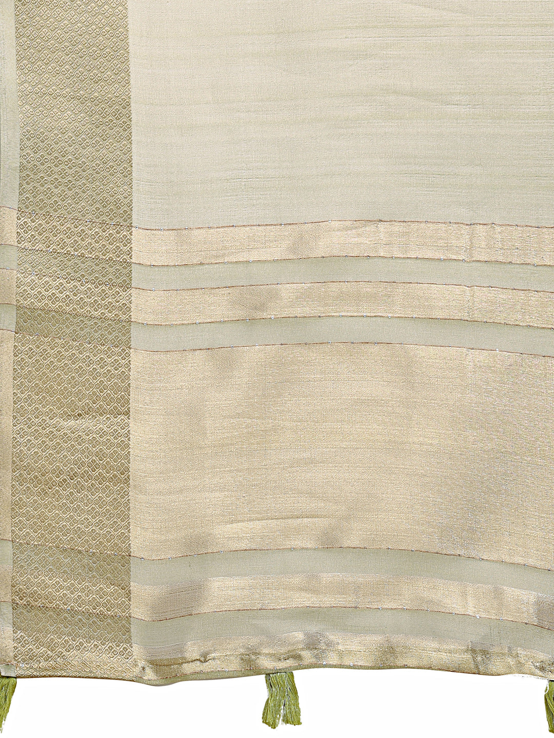 Astita Light Green Organza Woven Zari Work Traditional Tassel Saree - Distacart