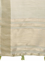 Thumbnail for Astita Light Green Organza Woven Zari Work Traditional Tassel Saree - Distacart