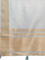 Thumbnail for Astita Sea Green Organza Woven Zari Work Traditional Tassel Saree - Distacart