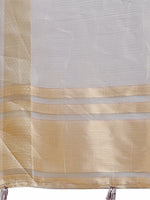 Thumbnail for Astita Grey Organza Woven Zari Work Traditional Tassel Saree - Distacart