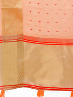 Thumbnail for Astita Peach Gold Organza Silk Saree - Lightweight Luxury for Your Ethnic Moments - Distacart