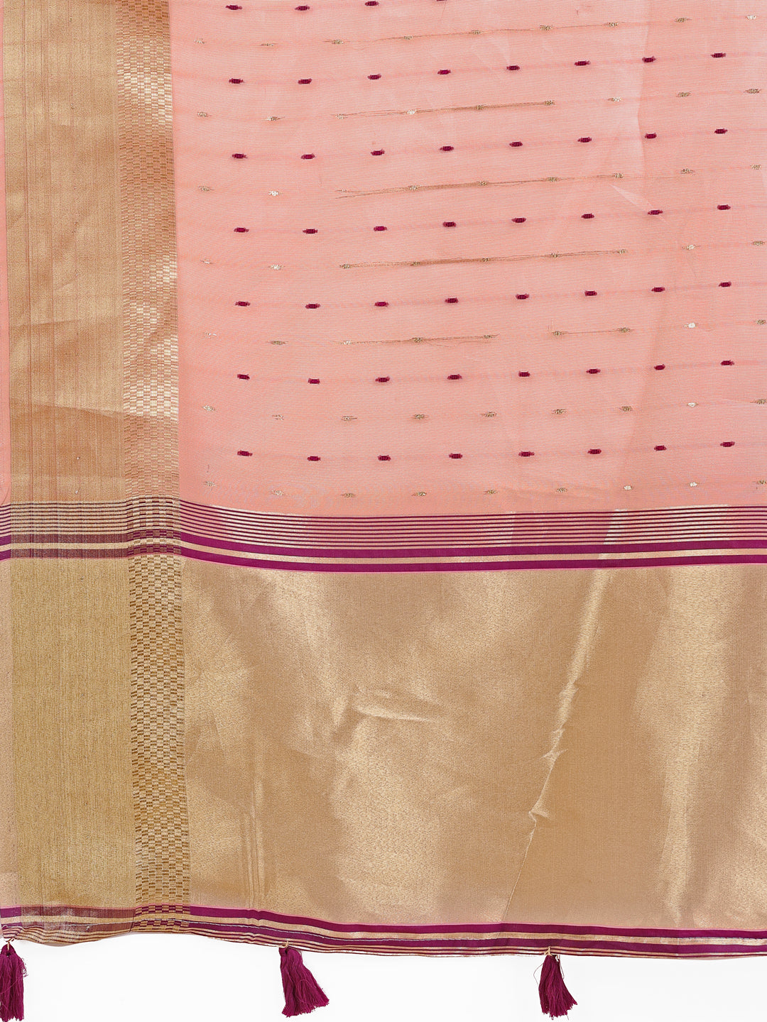 Astita Light Pink Gold Organza Silk Saree - Lightweight Luxury for Your Ethnic Moments - Distacart