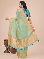 Thumbnail for Astita Green Gold Organza Silk Saree - Lightweight Luxury for Your Ethnic Moments - Distacart